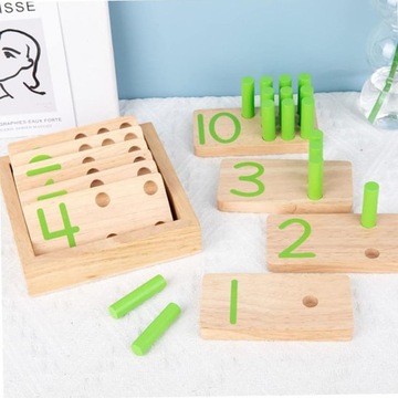 Деревянная развивающая игрушка, набор Монтессори для подсчета голосов