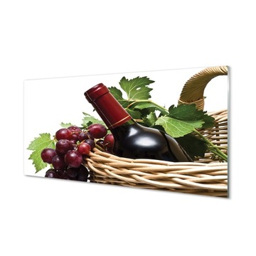 Szklany panel do kuchni Kosz winogrona wino 100x50