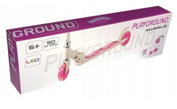 СВЕТОДИОДНЫЙ САМОКОТ ДЛЯ ДЕТСКОЙ ПЛОЩАДКИ, БЕЛЫЙ И ФИОЛЕТОВЫЙ