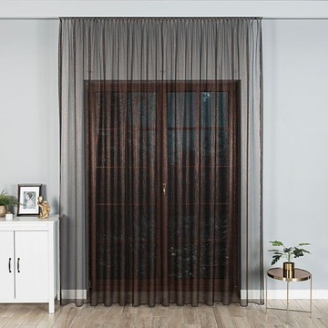 ГЛАМУРНАЯ ШТОРА ЧЕРНАЯ + ЗОЛОТО-МЕДНАЯ НИТЬ 300 см.