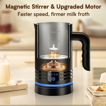 ЭЛЕКТРИЧЕСКИЙ ВЗБИВАТЕЛЬ МОЛОКА 4В1 ОДНОСТОРОННИЙ СЕНСОРНЫЙ ЖК-ПАНЕЛЬ СВЕТОДИОДНЫЙ 430МЛ PRO