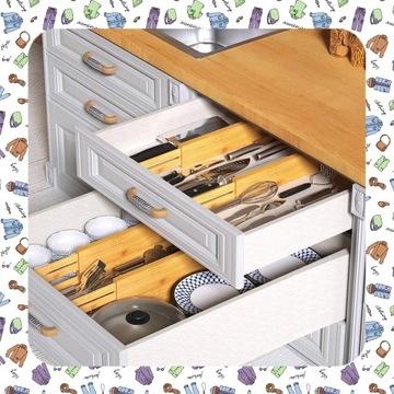 Набор из четырех бамбуковых перегородок для ящика RITA.