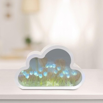 Зеркало своими руками Ночник Маленький журнальный столик Ночник Синее украшение