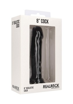 REALISTIC COCK - 8” - BLACK REALISTYCZNY WIBRATOR