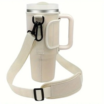 Torba Etui na Kubek Termos Stanley z uchwytem telefon beż beżowy 1L 1200 ml