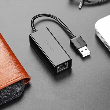 ВНЕШНЯЯ СЕТЕВАЯ КАРТА UGREEN RJ45 — USB 2.0, 100 Мбит/с, LAN ETHERNET