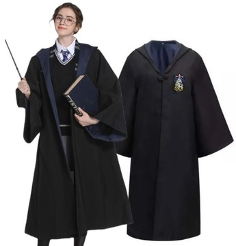 PRZEBRANIE HARRY POTTER RAVENCLAW PELERYNA CZARODZIEJA TOGA M/L 164/170