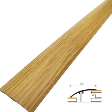 Listwa progowa szer. 42 mm PVC dąb 2E długość 2m