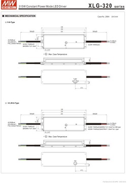 БЛОК ПИТАНИЯ MEAN WELL XLG-320-V-A 320 Вт, 12 В или 24 В