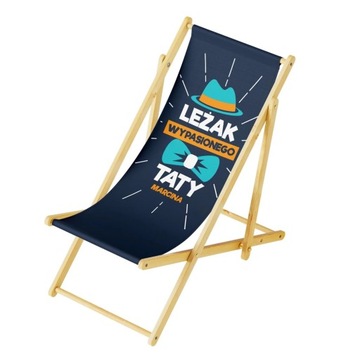 Drewniany Ogrodowy Leżak Wypasionego Taty Prezent Plaża
