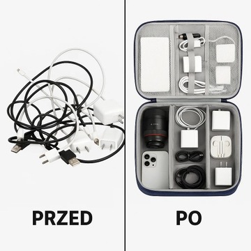 Organizer podróżny na kable ładowarki torba ETUI
