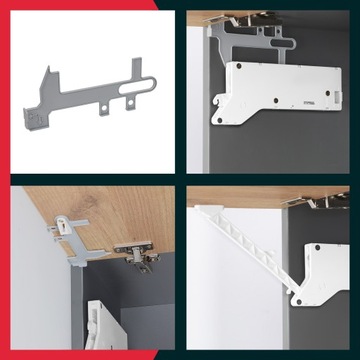 PODNOŚNIK MEBLOWY UNIWERSALNY LIFT SZAFEK FRONTÓW BIAŁY PVC MIĘKKI DOMYK