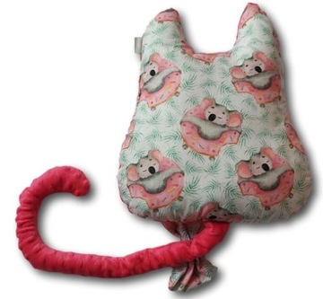 Подушка с именем, свидетельством о рождении, большим котенком, талисманом, именем, подарком ребенку.