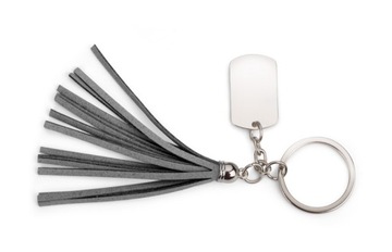 ГЛАМУРНЫЙ БРЕЛОК _ МЕТАЛЛ+ ЭКО КОЖА _ СЕРЫЙ