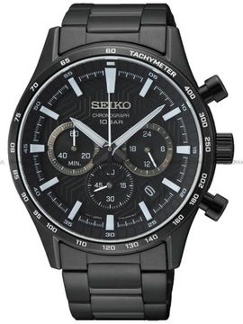 Zegarek Męski Seiko Chronograph SSB415P1 - Czarny z szafirowym szkłem