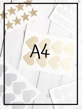 Скретч-наклейки HEARTS 25 мм, золотые скретч-карты А4
