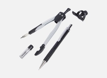 Zestaw z cyrklem Office Essentials cyrkiel ołówek automatyczny premium