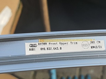 AUDI A3 S3 8Y0 НАКЛАДКА ДВЕРНОЙ КОРОБКИ ЛЕВАЯ ПЕРЕДНЯЯ 8Y0837643B