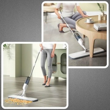 ПЛОСКАЯ ШВАБРА С РАСПЫЛИТЕЛЕМ ДЛИННАЯ 120см 350мл + 3 КАРТРИДЖА ИЗ МИКРОФИБРЫ 3 ШТ.