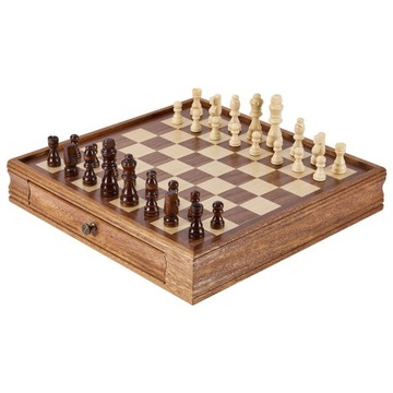 VEVOR Magnetyczne Drewniane Szachy 380x380x25MM Kolor Orzecha 1,2KG