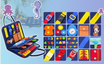 МЯГКИЙ ЧЕМОДАН МОНТЕССОРИ, СЕНСОРНАЯ МАНИПУЛЯЦИОННАЯ ДОСКА ДЛЯ ДЕТЕЙ