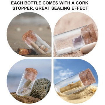 МАЛЕНЬКИЕ СТЕКЛЯННЫЕ БАНОЧКИ С ПРОБКОЙ, 10 ШТ.