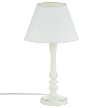 LAMPA STOJĄCA STOŁOWA BIAŁA Z KLOSZEM 35 CM WYS.