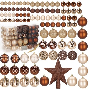 BOMBKI CHOINKOWE ZESTAW XXL 101szt WZORY BOMBKA NA CHOINKĘ ZAWIESZKI OZDOBA