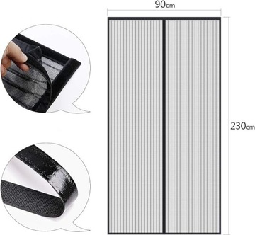 МОСКИТНАЯ СЕТКА ДЛЯ БАЛКОННОЙ ДВЕРИ БОЛЬШАЯ МАГНИТНАЯ ШТОРА ПЛОТНАЯ ШТОРА 90х230см