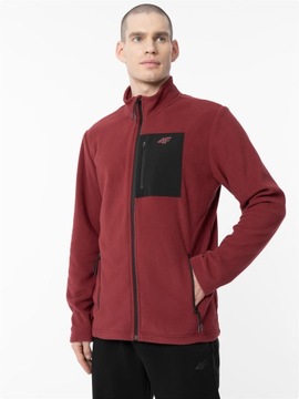 Polar męski rozpinany 4F 123 ze stójką bordo 2XL