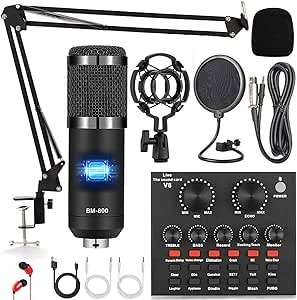 ALPOWL Mikrofon pojemnosciowy do podcastów, gamingowy statyw
