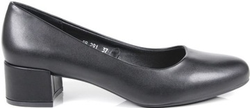 iShoes ЖЕНСКАЯ ОБУВЬ ТУФЛИ НА НИЗКОМ КАБЛУКЕ, ЧЕРНО-СЕРАЯ КОЖАНАЯ Стелька