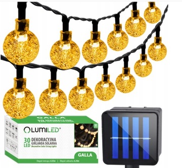GIRLANDA SOLARNA OGRODOWA ŚWIETLNA LAMPKI 30LED