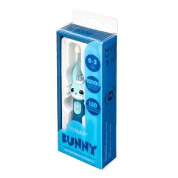 Звуковая зубная щетка для детей 0-3 лет с нановолокнами и светодиодом, Vitammy Bunn