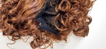 PERUKA KRĘCONE BRĄZOWE (BRUNATNE) WŁOSY DŁUGIE GĘSTE Z GRZYWKĄ