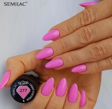 Semilac 277 PasTells Гибридный лак для ногтей Light Fuchsia 7 мл