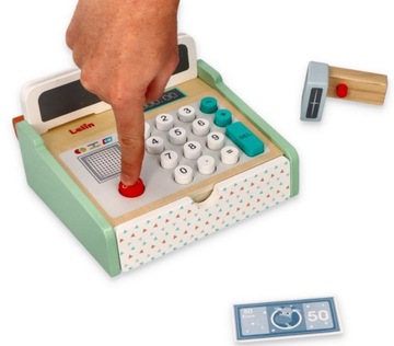 LELIN PASTEL ДЕРЕВЯННЫЙ КАССОВЫЙ АППАРАТ + СКАНЕР