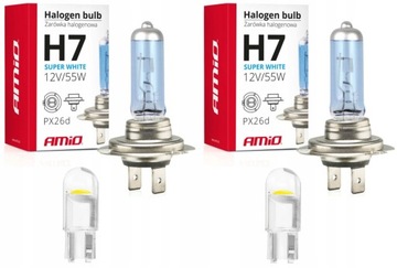 2x H7 ŻARÓWKA HALOGENOWA XENON 2x ŻARÓWKA LED COB
