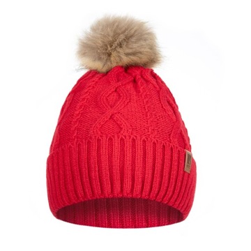 CZAPKA DAMSKA ZIMOWA Z POMPONEM POLAREM OCIEPLENIEM WARKOSZ CIEPŁA BEANIE