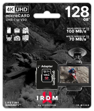 Карта памяти microSD GOODRAM IRDM 128 ГБ + адаптер