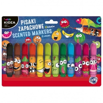 Pisaki zapachowe Kidea, 12 kolorów (DRF-078110)