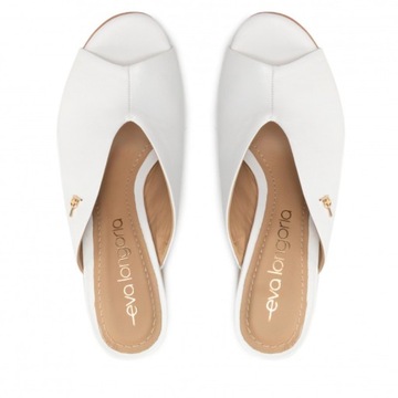 КОЖАНЫЕ ТАПОЧКИ EVA LONGORIA БЕЛЫЕ 40 0Z2A2*