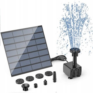 FONTANNA SOLARNA OGRODOWA POMPA PODŚWIETLANA 1.5W