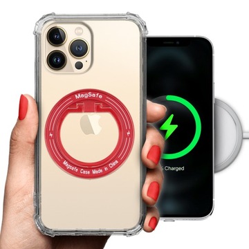 Etui ANTISHOCK RING MAGSAFE do IPHONE 13 PRO MAX Uchwyt Pierścień CZERWONY