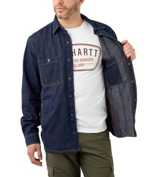 Ocieplana Koszula Carhartt Relaxed Fit Denim Fleece Lined Shirt Jac S