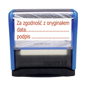 Pieczątka ZA ZGODNOŚĆ Z ORYGINAŁEM data podpis Trodat Imprint 8911