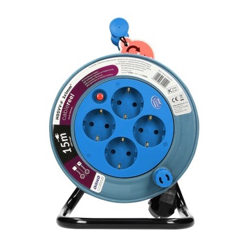 Катушечный удлинитель MINI 4 розетки 2P+Z H05VV-F 3x1мм² длина 15м