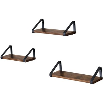 3 x PÓŁKI ŚCIENNE WISZĄCE 12 x 11 CM BRĄZOWE