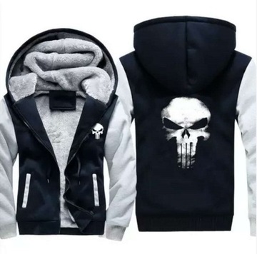 BLUZA MĘSKA Z KAPTUREM WZÓR 3D BIAŁEJ CZASZKI