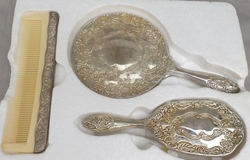 BAROKOWY ZESTAW NA TOALETKĘ SILVERPLATED